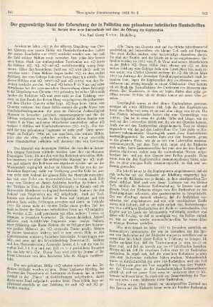 541-546 Der gegenwärtige Stand der Erforschung der in Palästina neu gefundenen hebräischen Handschriften
