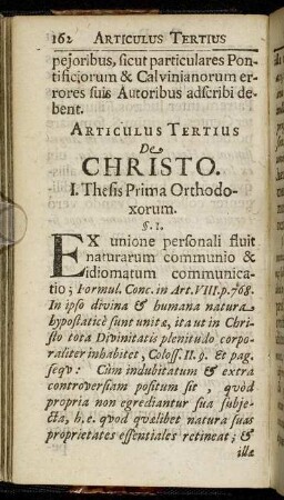 Articulus Tertius De Christo.