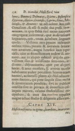 Caput XIV. Hosii beneficentia in egenos, sacerdotes, incarceratos, praesertim de Anglia ...