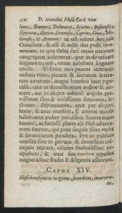 Caput XIV. Hosii beneficentia in egenos, sacerdotes, incarceratos, praesertim de Anglia ...