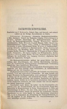 Deutsches Bauhandbuch : eine systematische Zusammenstellung der Resultate der Bauwissenschaften mit allen Hülfswissenschaften in ihrer Anwendung auf das Entwerfen und die Ausführung der Bauten, 2,1. Baukunde des Architekten