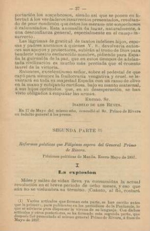 Segunda parte. Reformas políticas que Filipinas espera del General Primo di Rivera