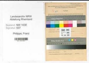 Entnazifizierung Franz Philipps , geb. 30.07.1892 (Eisenbahner)