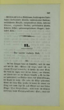 II. Der nackte einfache Satz