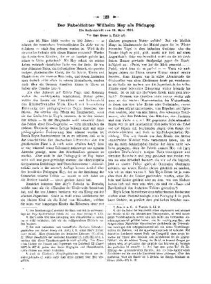 Der Fabeldichter Wilhelm Hey als Pädagog