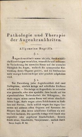 Handbuch der theoretischen und practischen Augenheilkunde, 2. Pathologie und Therapie der Augenkrankheiten