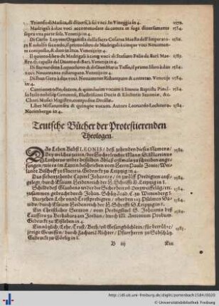 Teutsche Bücher der Protestierenden Theologen.