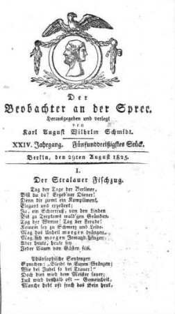 35. Stueck, 29. August 1825