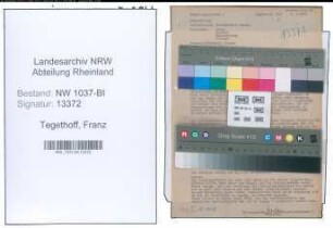 Entnazifizierung Franz Tegethoff , geb. 03.11.1897 (Fusspfleger)