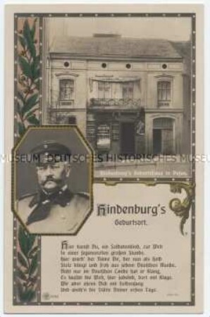 Ansicht des Geburtshauses von Hindenburg in Posen