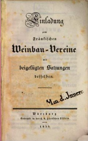 Jahrbücher des Fränkischen Weinbau-Vereins : in zwanglosen Heften. 6, 6. 1840