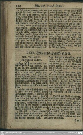 XXIII. Lob- und Danck-Lieder