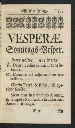 Sonntags-Vesper.