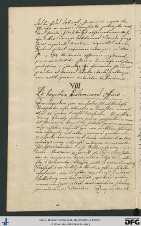 [fol. 8] De hospitium academicorum officio