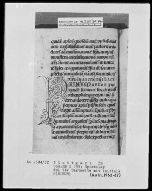 Epistolar — Initiale P (rimum), Folio 74verso