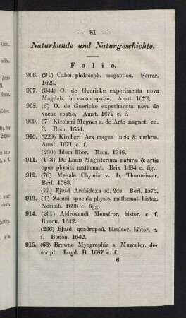 81-96, Naturkunde und Naturgeschichte