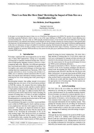 There’s no Data like More Data? Revisiting the Impact of Data Size on a Classification Task
