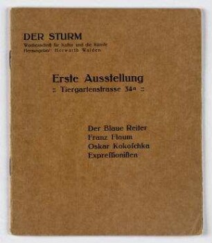 Katalog: Der Sturm - Erste Ausstellung. Der Blaue Reiter, Franz Flaum, Oskar Kokoschka, Expressionisten