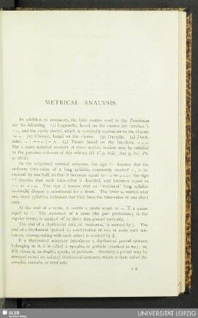 Metrical Analysis