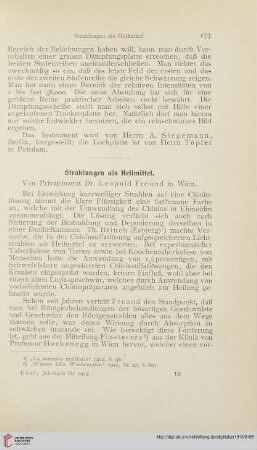 Strahlungen als Heilmittel