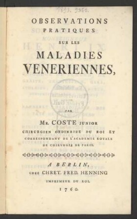 Observations Pratiques Sur Les Maladies Veneriennes