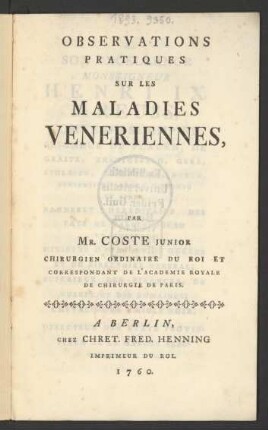 Observations Pratiques Sur Les Maladies Veneriennes