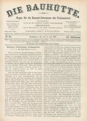 No. 28. Frankfurt a. M., den 11. Juli 1914. 57. Jahrgang.