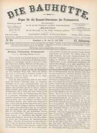 No. 28. Frankfurt a. M., den 11. Juli 1914. 57. Jahrgang.