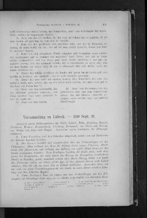 Versammlung zu Lübeck. - 1389 Sept. 29.