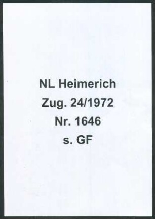 Materialsammlung, hier: Allgemeines