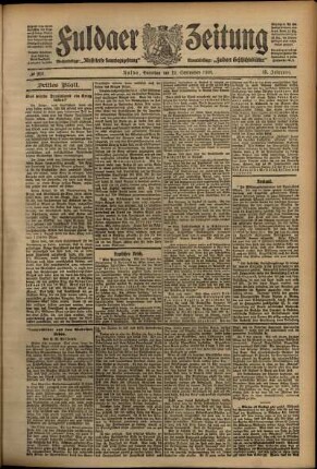 Dritte Ausgabe vom Samstag, den 12. September 1908.