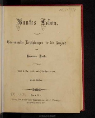 Buntes Leben : gesammelte Erzählungen für die Jugend