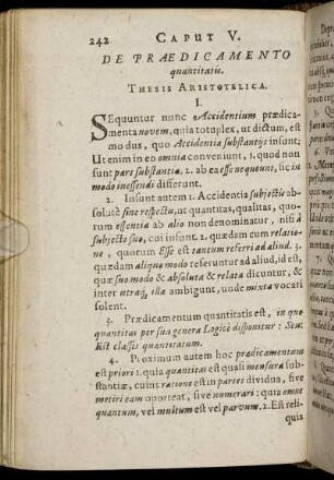Caput V. De Prædicamento quantitatis.