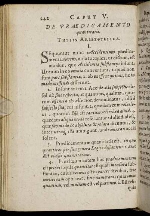 Caput V. De Prædicamento quantitatis.