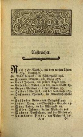 Der kaiser-königlichen Residenzstadt Wien Kommerzialschema : nebst einer Beschreibung der milden Stiftungen, Spitäler, Armen- und Krankenhäuser; einem Verzeichnisse der Professionisten und Handwerker, dann interessanten Nachrichten für Fremde. 1780, Abt. 2/3