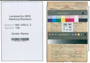 Entnazifizierung Werner Gockel , geb. 15.04.1913 (Ingenieur)