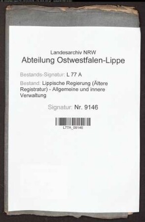 Etat der lippischen Einkünfte aus Ottenhausen, Steinheim, Vörden, Bergheim, Nieheim, Bredenborn und Sandebeck, Bd. 9