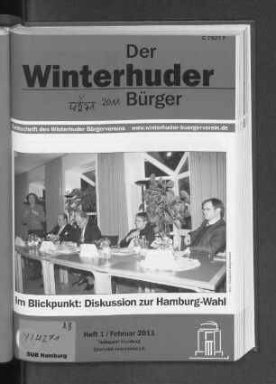 2011: Der Winterhuder Bürger : Mitteilungsbl. d. Winterhuder Bürgervereins von 1872 r.V