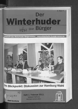 2011: Der Winterhuder Bürger : Mitteilungsbl. d. Winterhuder Bürgervereins von 1872 r.V