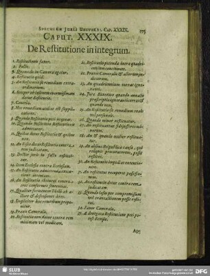 Caput. XXXIX. De Restitutione in integrum