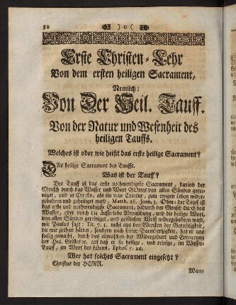 32-87, Siben Christen-Lehren von dem ersten Heil. Sacrament nemlich vom heiligen Tauff