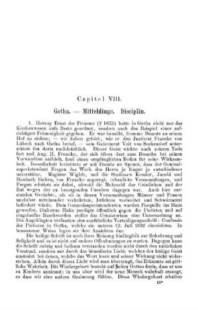 Capitel VIII. Gotha. - Mitteldinge. Disciplin.