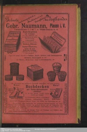 Anzeigen : Geschäfts-Anzeiger zum Adressbuch der Kreisstadt Plauen i. V. für …
