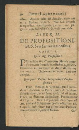 Liber II. De Propositionibus, Seu Enuntiationibus.