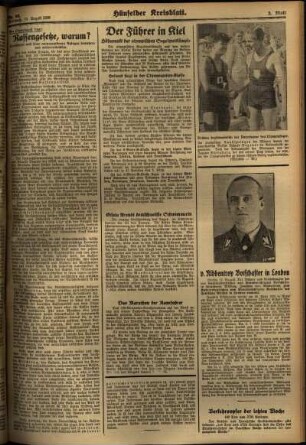 Zweite Ausgabe vom Mittwoch, den 12. August 1936.