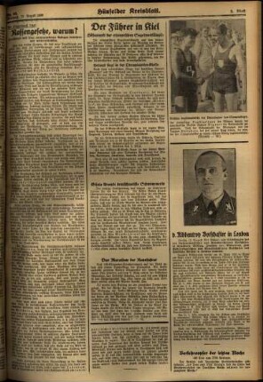 Zweite Ausgabe vom Mittwoch, den 12. August 1936.