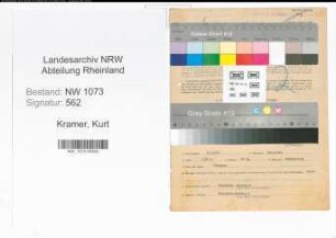Entnazifizierung Kurt Kramer , geb. 06.01.1900 (Kaufmaennischer Angestellter)