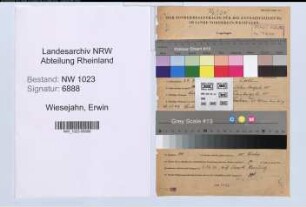 Entnazifizierung Erwin Wiesejahn , geb. 29.07.1900 (Polizeibeamter)