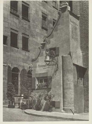 Nürnberg. Historisches Gasthaus "Bratwurstglöcklein" (existiert heute nicht mehr, Zerstörung im Zweiten Weltkrieg)