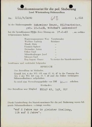 Schreiner, Bruno